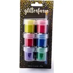 Andre Mærker 6 X 20ml Glitterfarve + Pensel