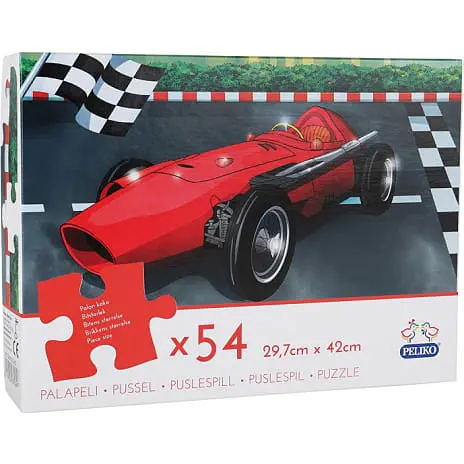 Peliko Puslespil Racerbil - 54 Brikker 5 Peliko Puslespil Racerbil - 54 Brikker - Billede 3
