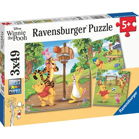 Ravensburger, Peter Plys Sportsdag Puslespil - 3 X 49 Brikker 7 Ravensburger, Peter Plys Sportsdag Puslespil - 3 X 49 Brikker - Billede 5