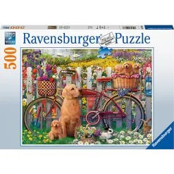 Ravensburger, Søde Hunde I Haven Psulespil - 500 Brikker