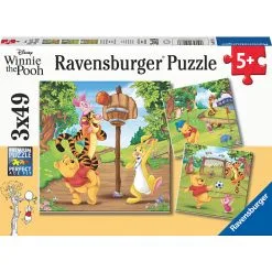 Ravensburger, Peter Plys Sportsdag Puslespil - 3 X 49 Brikker