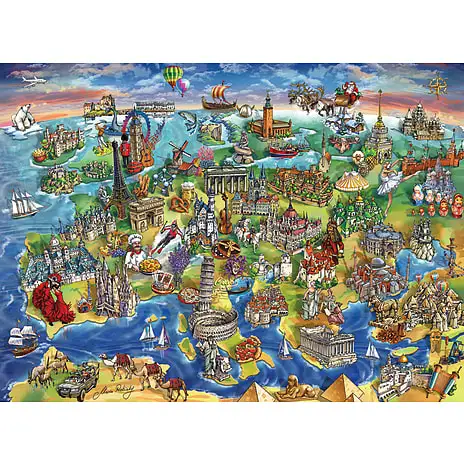 Anatolian Puslespil European World - 1500 Brikker 4 Anatolian Puslespil European World - 1500 Brikker - Billede 2