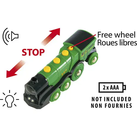 BRIO 33593 Stort, Grønt Lokomotiv, B/O 5 BRIO 33593 Stort, Grønt Lokomotiv, B/O - Billede 3