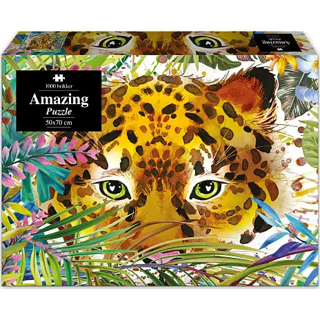 1Play Amazing Puzzle, Leopard Puslespil - 1000 Brikker 3 1Play Amazing Puzzle, Leopard Puslespil - 1000 Brikker