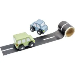 Andre Mærker Træ Bil 2 Stk. Og Tape