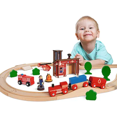 Eichhorn Togbane I Træ Med Brandstation 4 Eichhorn Togbane I Træ Med Brandstation - Billede 2