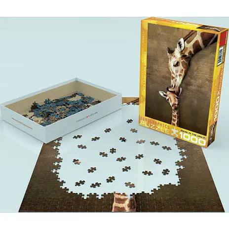 Eurographics Puslespil Giraffe Mothers Kiss - 1000 Brikker 4 Eurographics Puslespil Giraffe Mothers Kiss - 1000 Brikker - Billede 2