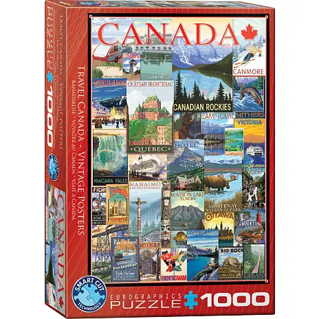 Eurographics Puslespil Travel Canada Vintage Posters - 1000 Brikker 3 Eurographics Puslespil Travel Canada Vintage Posters - 1000 Brikker