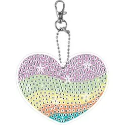 Andre Mærker Diamond Art Hjerte Nøglering - 8x7,5 Cm