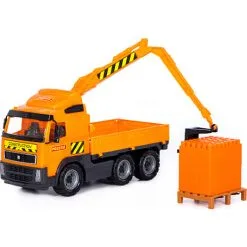 Polesie Lastbil Med Kraninkl. Klodser På Palle 450x190x250mm -Konstruktionslegetøj butik 5475aa6dcaf598cffd80f29f77a7957b