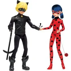 Miraculous 2-pak Dukkesæt - Ladybug Og Cat Noir