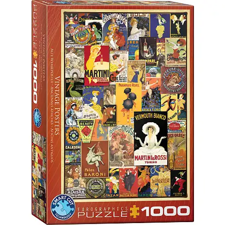 Eurographics Puslespil Vintage Variety Poster Collage - 1000 Brikker 3 Eurographics Puslespil Vintage Variety Poster Collage - 1000 Brikker