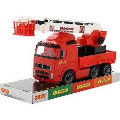 Polesie Brandbil Med Stigevogn På Lad 580x195x340mm -Konstruktionslegetøj butik 638e1b63fb9fb0716776cb332849bb97