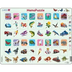 Larsen Puslespil MemoPuzzle. Match Brikker Med Lignende M - 32 Brikker