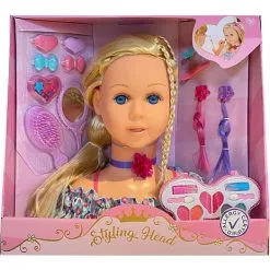 Andre Mærker Sminke- Og Frisørhoved Med AC Kosmetik Og Hårpynt - Blond