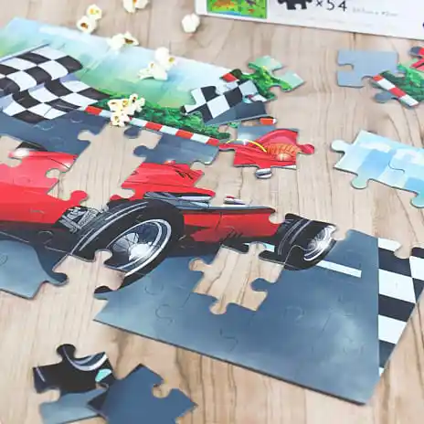 Peliko Puslespil Racerbil - 54 Brikker 4 Peliko Puslespil Racerbil - 54 Brikker - Billede 2