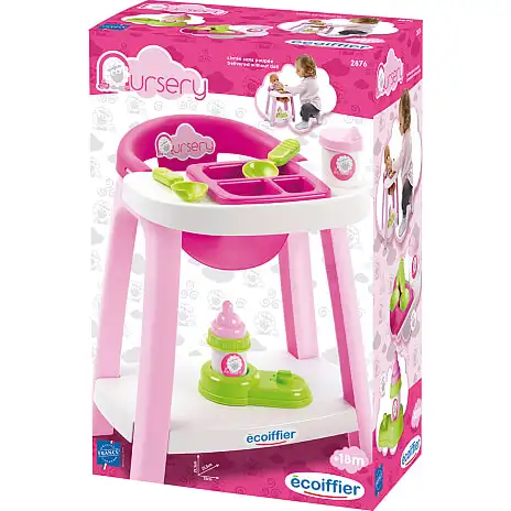 ECOIFFIER Nursery Dukke Højstol Med Tilbehør 4 ECOIFFIER Nursery Dukke Højstol Med Tilbehør - Billede 2