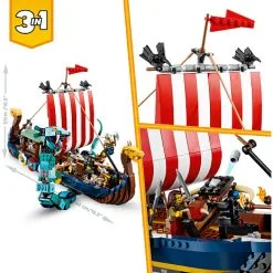 LEGO® Creator 3-i-1 Vikingeskib Og Midgårdsormen 31132 -Konstruktionslegetøj butik 8908bf41 5e00 4f03 8ddc 1efbcec0cacd