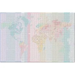 1play Diamond Art Med Verdenskort Motiv