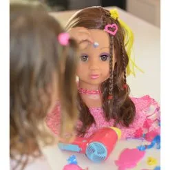 Happy Friend Sminkehoved Med Brunt Hår -Konstruktionslegetøj butik 980f6497 605d 4622 b335 16096d6a3126