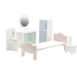 Andre Mærker Dukkemøbler Soveværelse Og Toilet 6 Stk.