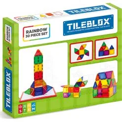 Tileblox Regnbue Sæt Med Magnetisk Plade 30 Dele -Konstruktionslegetøj butik 99363af4 041b 4ce7 b7b6 6633c97b773f
