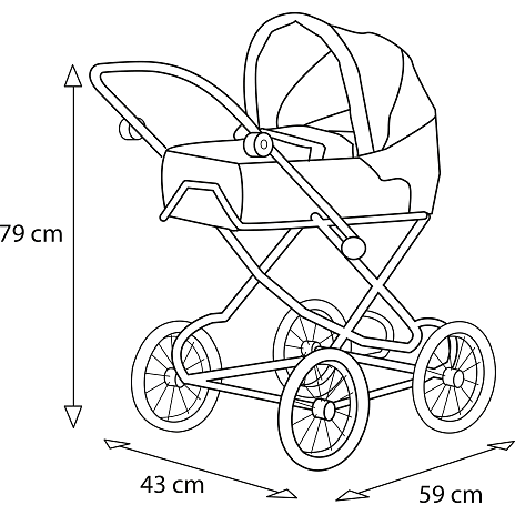 BRIO Kombi Dukkevogn, Dråbemønster, Pink 10 BRIO Kombi Dukkevogn, Dråbemønster, Pink - Billede 8
