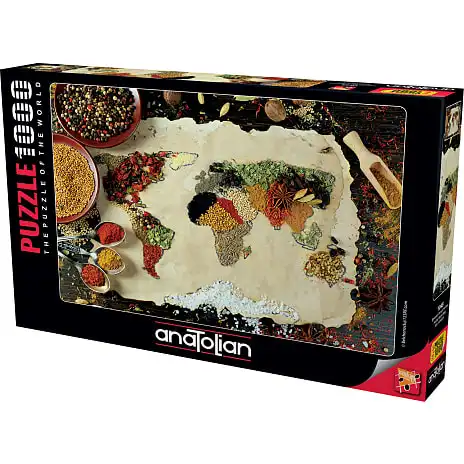 Anatolian Puslespil Herbal World Map - 1000 Brikker 3 Anatolian Puslespil Herbal World Map - 1000 Brikker