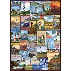 Eurographics Puslespil Lighthouses Vintage Posters - 1000 Brikker -Konstruktionslegetøj butik af41b404 1233 4698 94b5 08be2c93e751