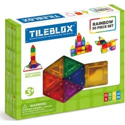 Tileblox Regnbue Sæt Med Magnetisk Plade 30 Dele