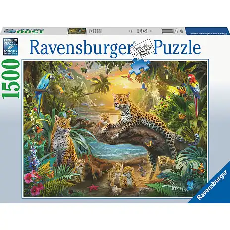 Ravensburger Leopard Familie Puslespil 1500 Brikker 6 Ravensburger Leopard Familie Puslespil 1500 Brikker - Billede 4