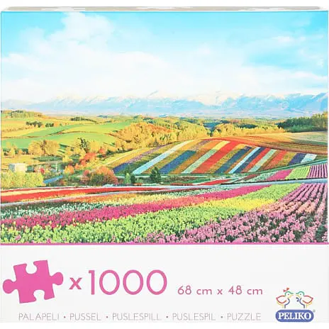 Peliko Puslespil Blomstermarker - 1000 Brikker 3 Peliko Puslespil Blomstermarker - 1000 Brikker