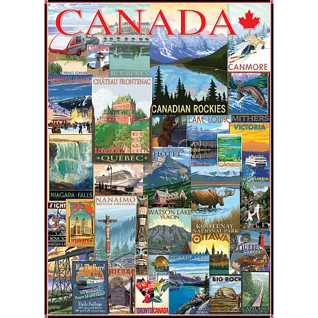 Eurographics Puslespil Travel Canada Vintage Posters - 1000 Brikker 5 Eurographics Puslespil Travel Canada Vintage Posters - 1000 Brikker - Billede 3