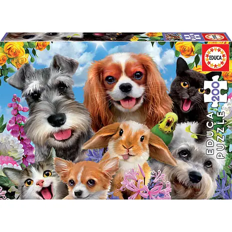 Educa, Selfie Kæledyrsparade Puslespil - 200 Brikker 3 Educa, Selfie Kæledyrsparade Puslespil - 200 Brikker
