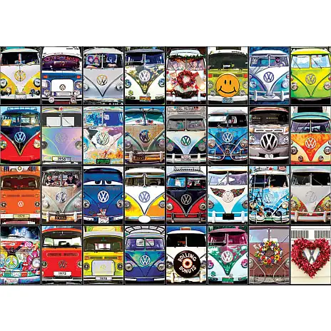 Eurographics Puslespil VW Cool Faces - 1000 Brikker 5 Eurographics Puslespil VW Cool Faces - 1000 Brikker - Billede 3