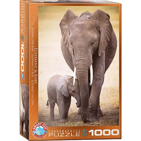 Eurographics Puslespil Elephant & Baby - 1000 Brikker 3 Eurographics Puslespil Elephant & Baby - 1000 Brikker