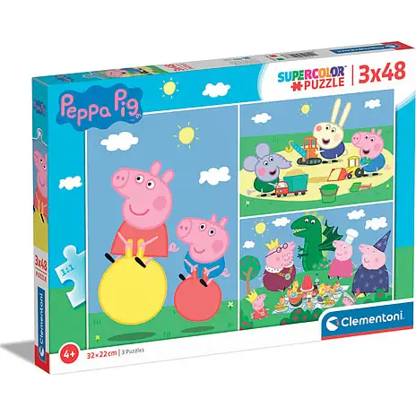 Clementoni Gurli Gris Puslespil 3x48 Brikker 3 Clementoni Gurli Gris Puslespil 3x48 Brikker