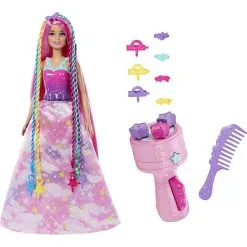 Barbie Dreamtopia Twist 'n Style Dukke Med Hårstylingtilbehør