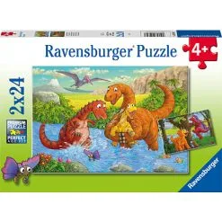 Ravensburger, Legende Dinosauruser Puslespil Med 2x24 Brikker
