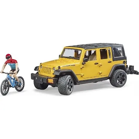 Bruder Jeep Wrangler Rubicon Med Cykelrytter 3 Bruder Jeep Wrangler Rubicon Med Cykelrytter